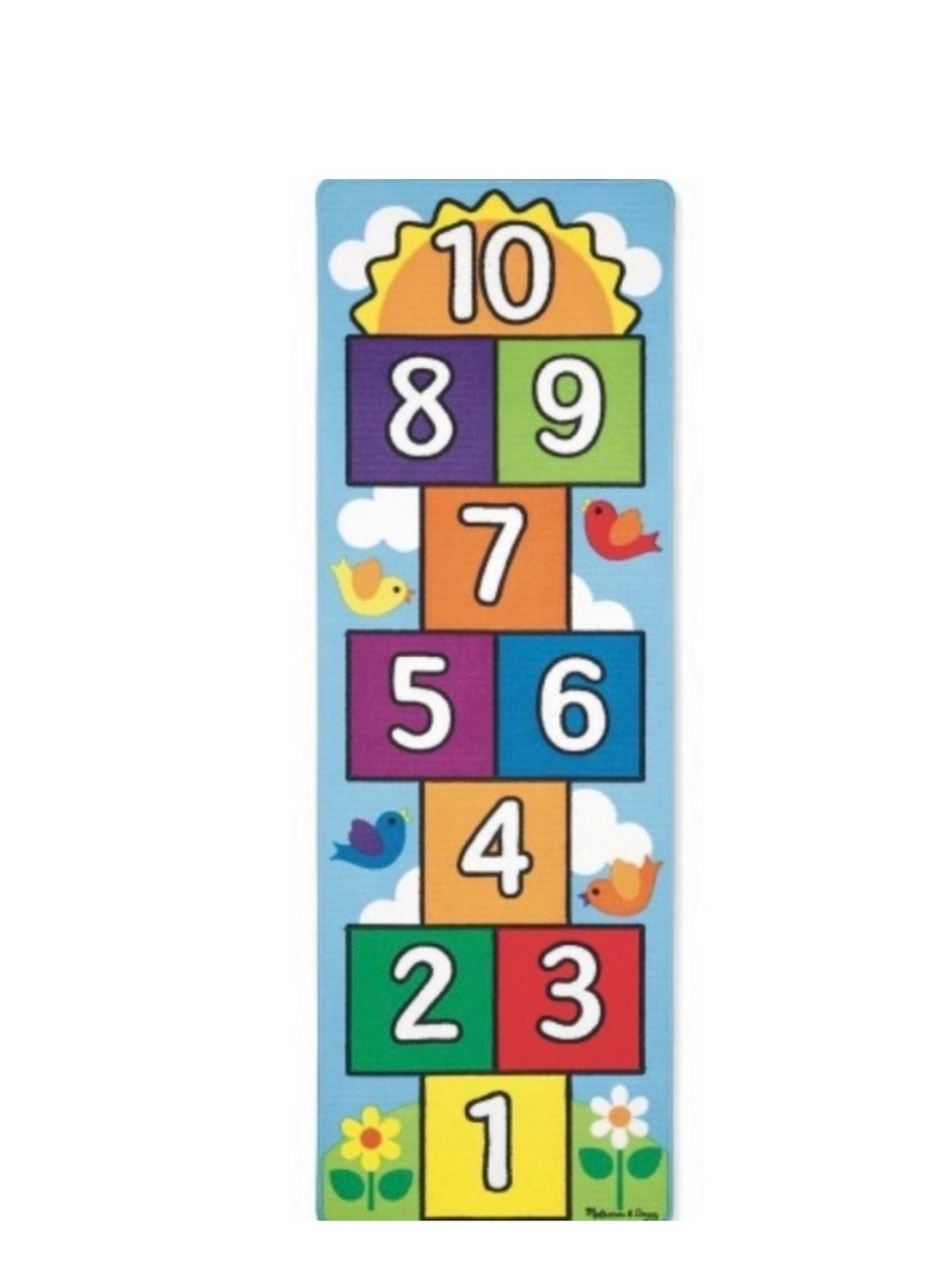 Melissa & Doug Hop and Count Hopscotch Rug 
- Blue, Yellow, Green